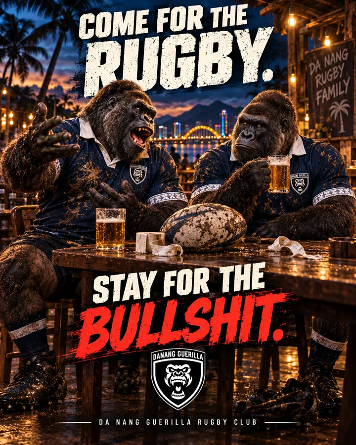 Cartoon gorillas: Come for the rugby, stay for the bullshit.